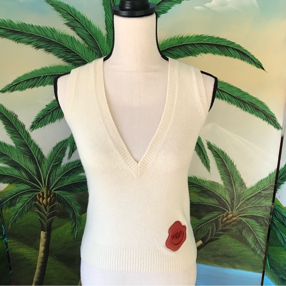 Victor & Rolf women's knit vest, color Cream, size Small.